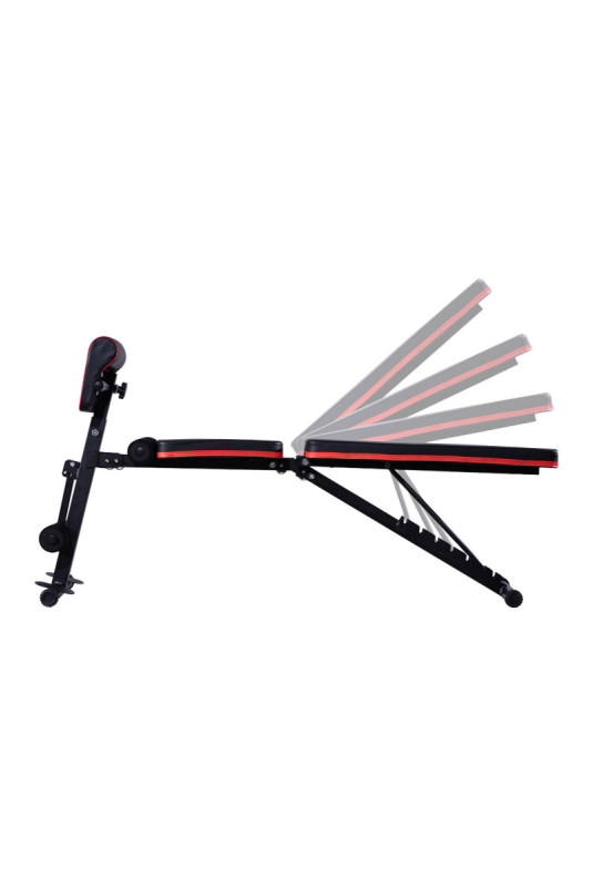 Banc de musculation inclinable. réglable et multifonctions Noir et Rouge 42x130x102 cm