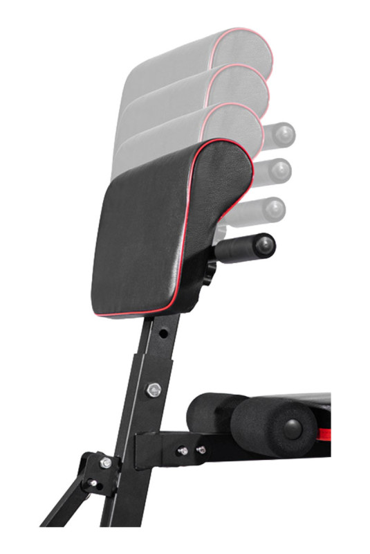 Banc de musculation inclinable. réglable et multifonctions Noir et Rouge 42x130x102 cm