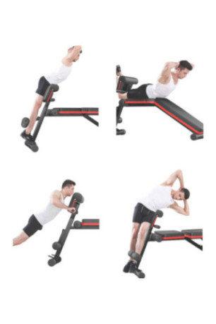 Banc de Musculation SYNERFIT Inclinable Réglable. multifonctions - noir/rouge