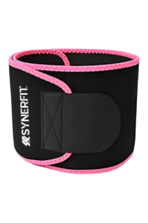 Ceinture de sudation en néoprène et lycra - Modéle Sauna fit - Noir/Rose