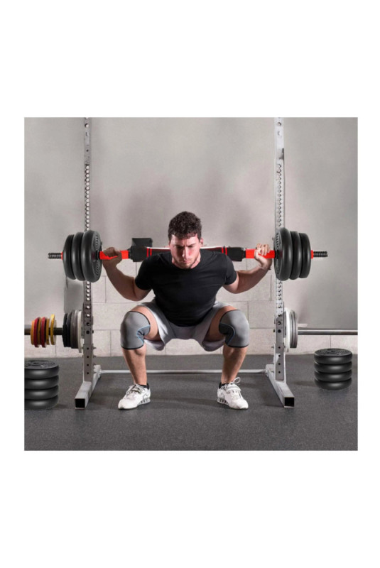 Haltères de musculation 2-en-1 réglables avec barre d'extension 20 kg