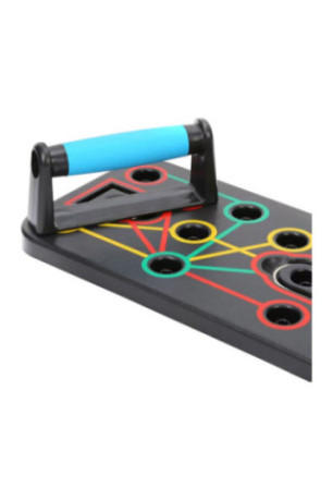 Planche de musculation 12 en 1 avec tendeurs et poignées Noir et Bleu 64x20x2 cm