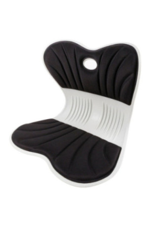 Coussin de siège ergonomique en L avec soutien lombaire Noir écru 42 x 31 x 36 cm