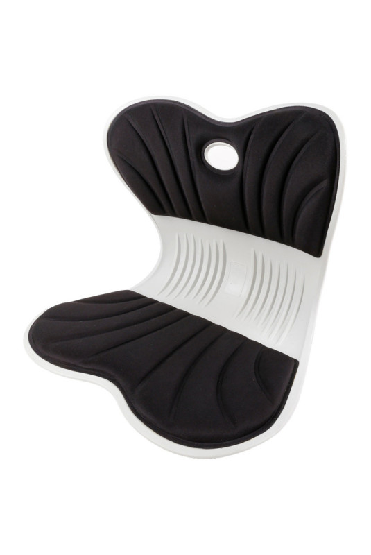 Coussin de siège ergonomique en L avec soutien lombaire Noir écru 42 x 31 x 36 cm