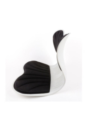 Coussin de siège ergonomique en L avec soutien lombaire Noir écru 42 x 31 x 36 cm