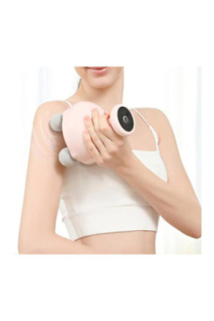 Mini masseur portatif vibrant 4 têtes 6 intensités Poudre
