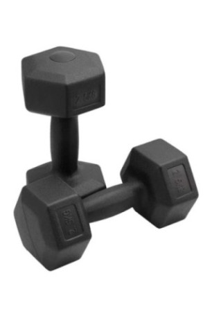 Lot de 2 haltères hexagonaux noirs 2 x 2.5 kg