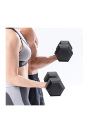 Lot de 2 haltères hexagonaux noirs 2 x 2.5 kg