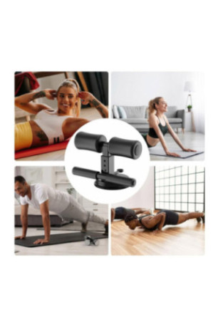 Barre de sol pour abdominaux réglable à ventouse Noir 26 x 13 x 17-20 cm