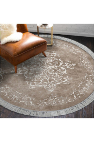Tapis 160x160cm - Beige Blanc