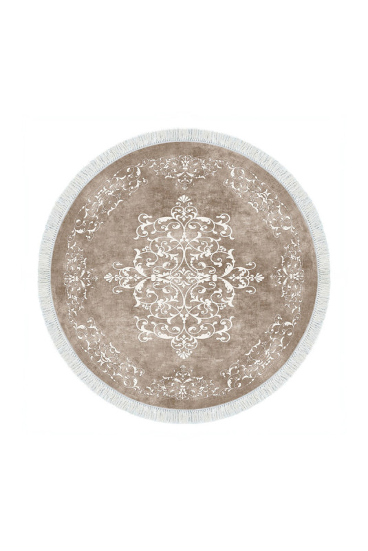 Tapis 160x160cm - Beige Blanc