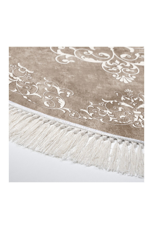 Tapis 160x160cm - Beige Blanc