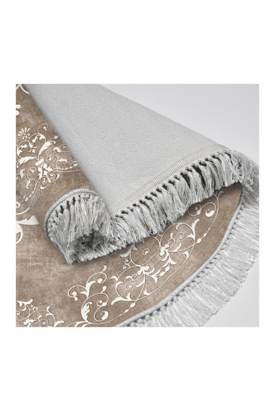 Tapis 160x160cm - Beige Blanc
