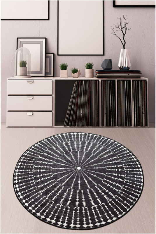 Tapis 100cm - Noir et blanc