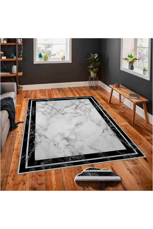 Tapis 50x80cm - Blanc Gris Noir