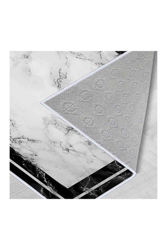Tapis 50x80cm - Blanc Gris Noir