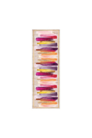 Tapis 80x250cm - Crème Orange Jaune Fuchsia