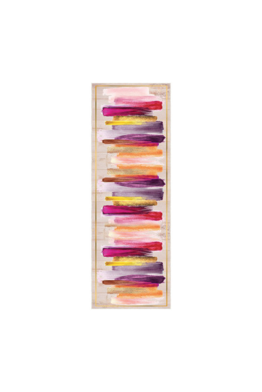 Tapis 80x250cm - Crème Orange Jaune Fuchsia
