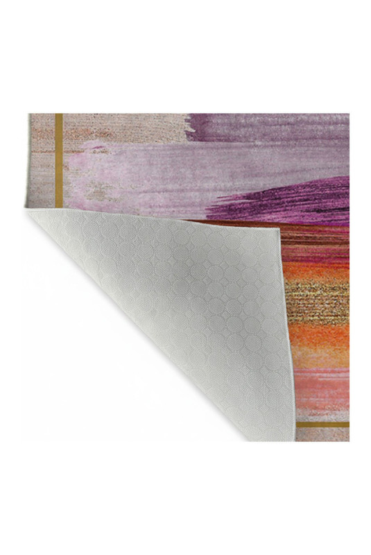 Tapis 80x250cm - Crème Orange Jaune Fuchsia
