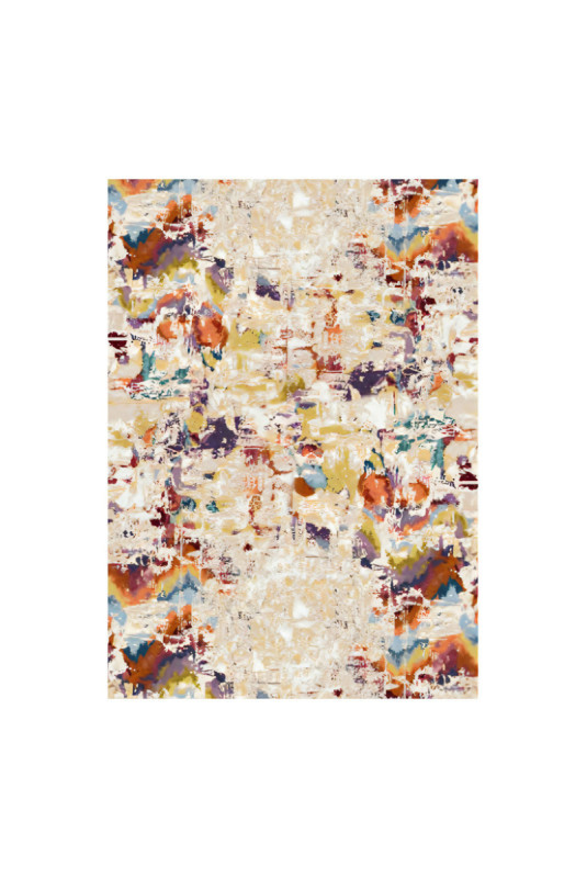 Tapis 40x60cm - Beige Jaune Bleu Rouge Brun