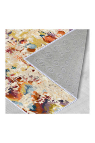 Tapis 40x60cm - Beige Jaune Bleu Rouge Brun