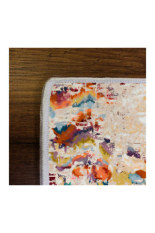Tapis 40x60cm - Beige Jaune Bleu Rouge Brun