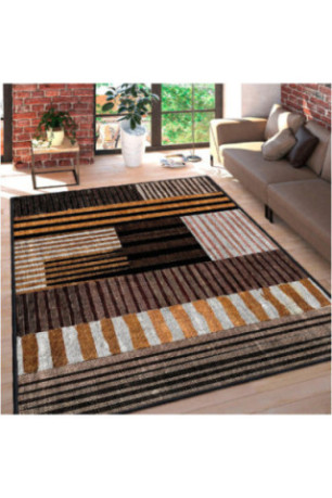 Tapis 50x80cm - Blanc Orange Marron Noir