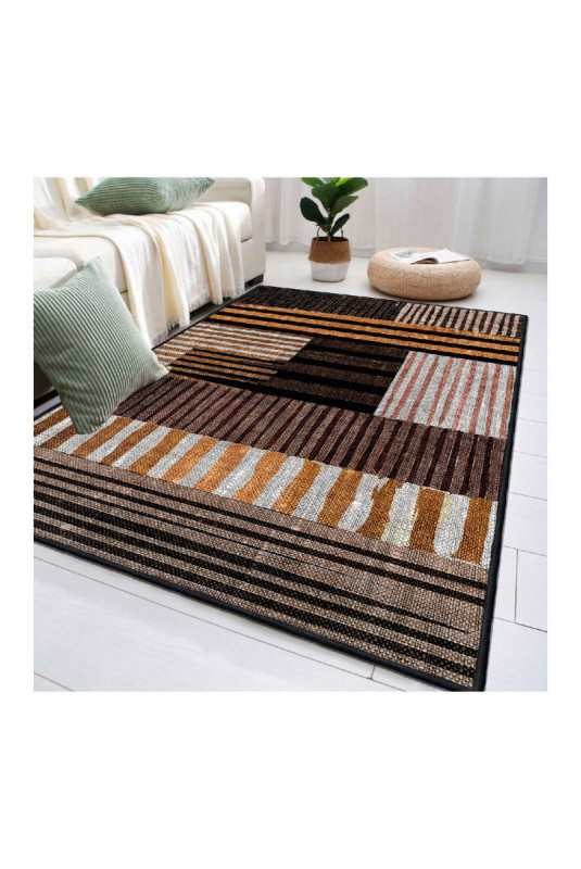 Tapis 50x80cm - Blanc Orange Marron Noir