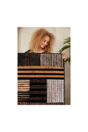 Tapis 50x80cm - Blanc Orange Marron Noir