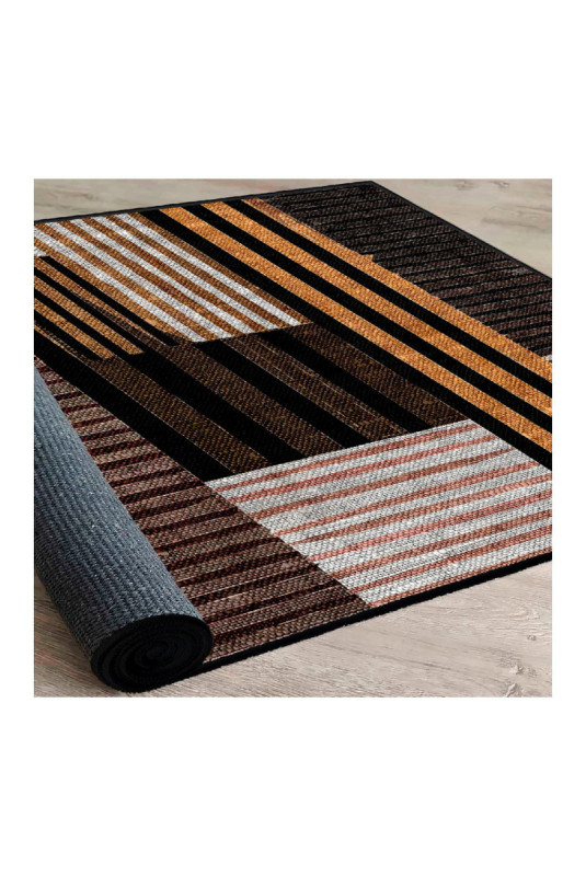 Tapis 50x80cm - Blanc Orange Marron Noir