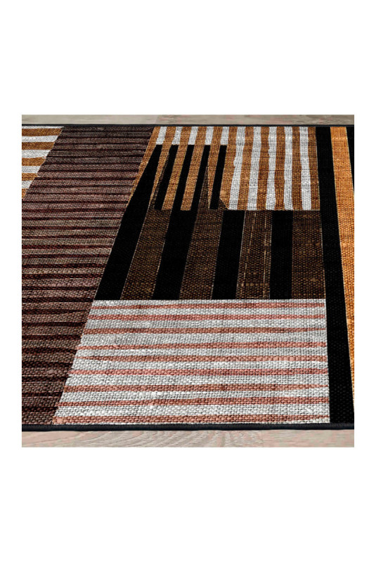 Tapis 50x80cm - Blanc Orange Marron Noir