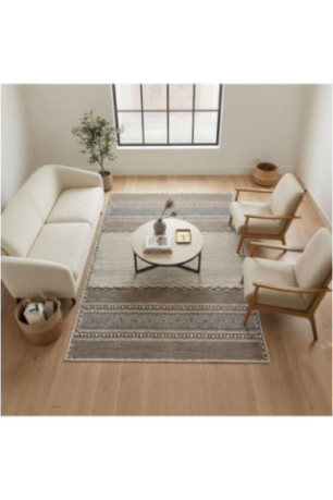 Tapis 50x80cm - Beige. marron. noir