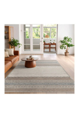 Tapis 50x80cm - Beige. marron. noir