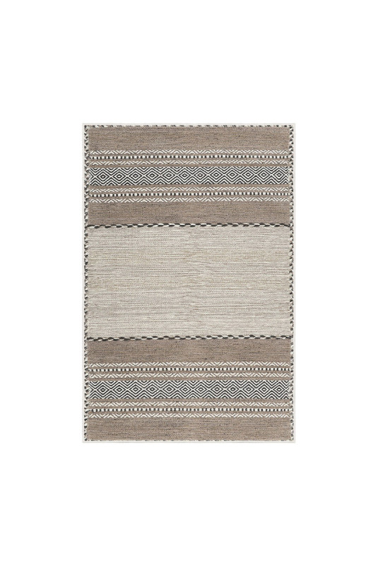 Tapis 50x80cm - Beige. marron. noir