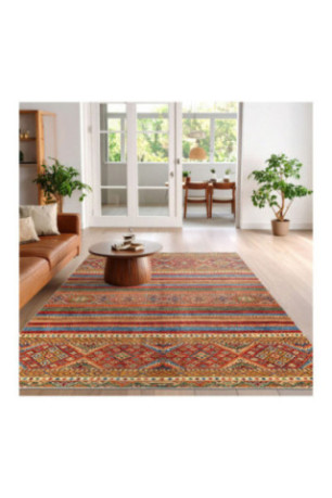 Tapis 50x80cm - Crème Rouge Orange Camel Bleu