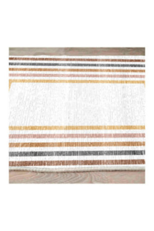 Tapis 80x150cm - Crème Jaune Tuile Rouge Orange Noir