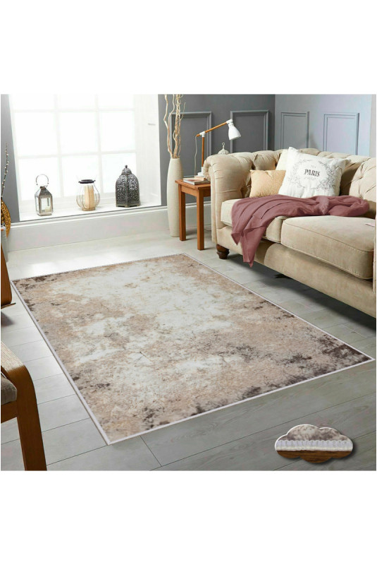 Tapis 80x150cm - Beige Blanc Vison