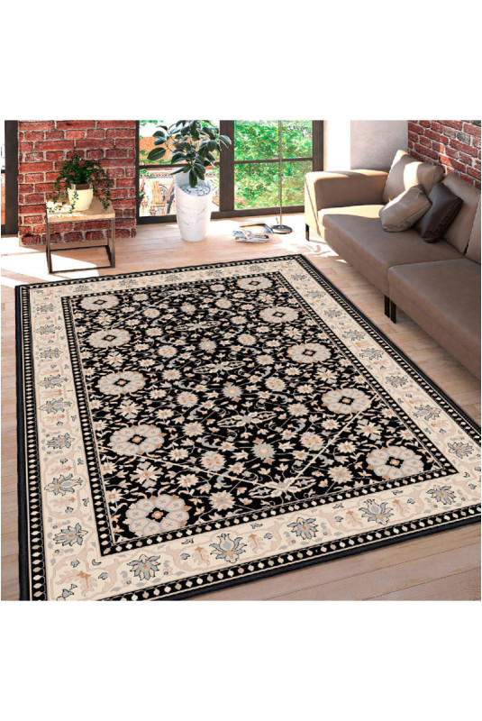 Tapis 80x150cm - Crème Camel Gris Noir
