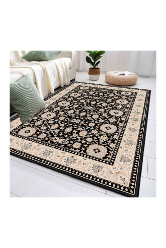 Tapis 80x150cm - Crème Camel Gris Noir