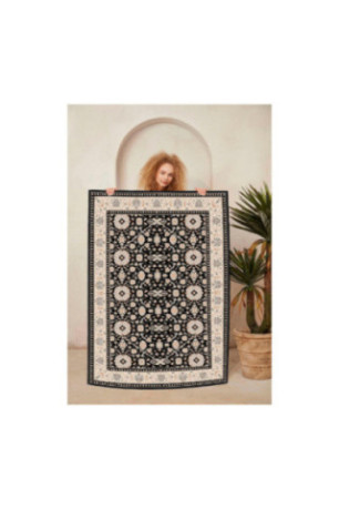 Tapis 80x150cm - Crème Camel Gris Noir