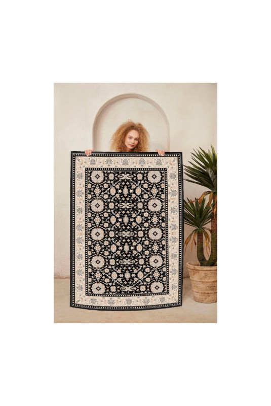 Tapis 80x150cm - Crème Camel Gris Noir
