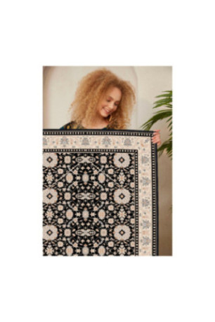 Tapis 80x150cm - Crème Camel Gris Noir