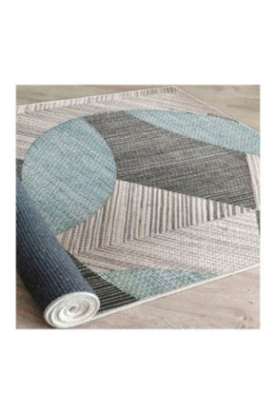 Tapis 80x150cm - Bleu Gris Noir