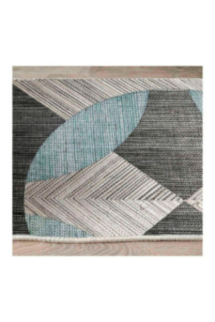 Tapis 80x150cm - Bleu Gris Noir
