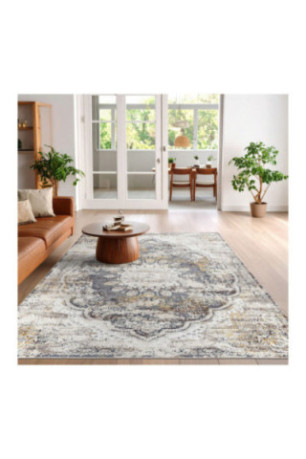 Tapis 80x150cm - Crème Gris Bordeaux Rouge