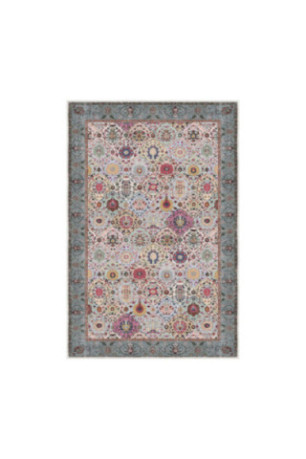 Tapis 80x150cm - Crème Rouge Orange Bleu Vert