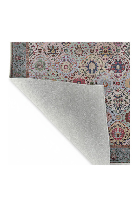 Tapis 80x150cm - Crème Rouge Orange Bleu Vert