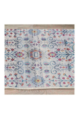 Tapis 80x150cm - Bleu Orange Rose Gris