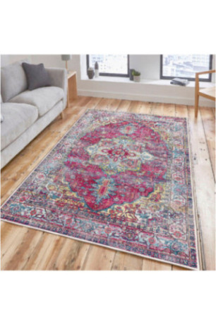Tapis 80x150cm - Carrelage blanc rouge vert bleu