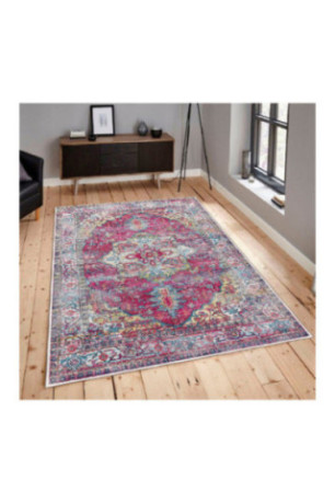 Tapis 80x150cm - Carrelage blanc rouge vert bleu